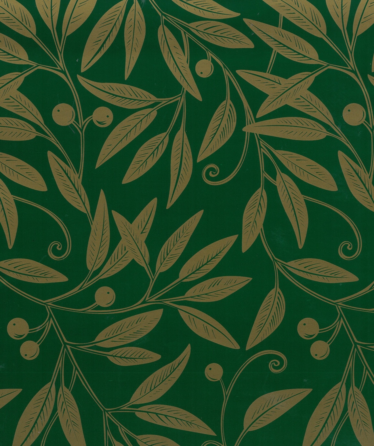 Gold Leaves on Dark Green